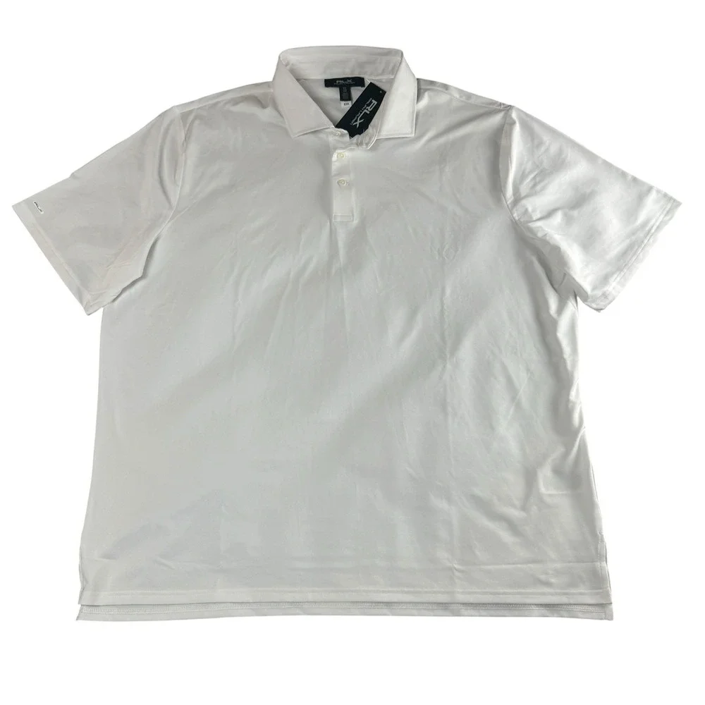 RLX RALPH LAUREN XXL White Performance Golf Polo Shirt  4-way Stretch NWT